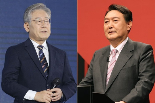 이재명 더불어민주당 대선 후보와 윤석열 국민의힘 대선 후보. <연합뉴스>